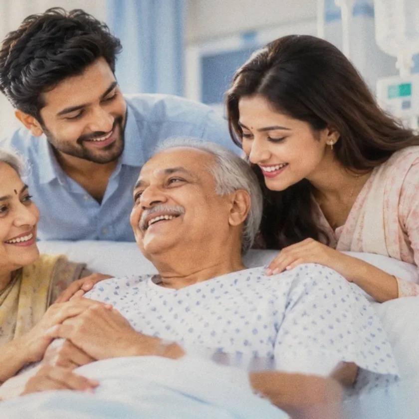 A family with a loved one in hospital